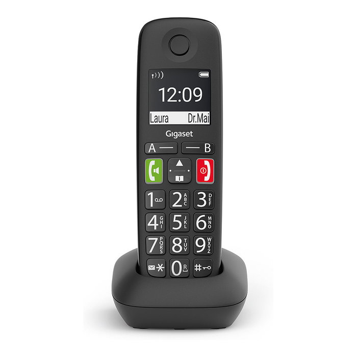 Gigaset E290HX Teléfono DECT Inalámbrico con Altavoz y Botones Grandes, Negro