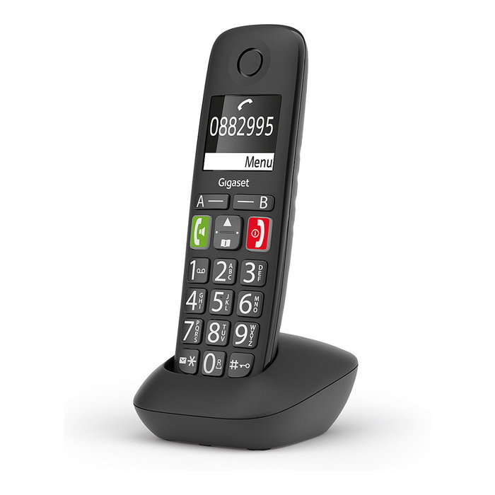 Gigaset E290HX Teléfono DECT Inalámbrico con Altavoz y Botones Grandes, Negro