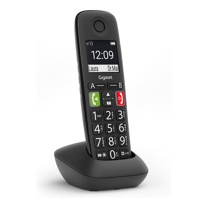 Gigaset E290HX Teléfono DECT Inalámbrico con Altavoz y Botones Grandes, Negro