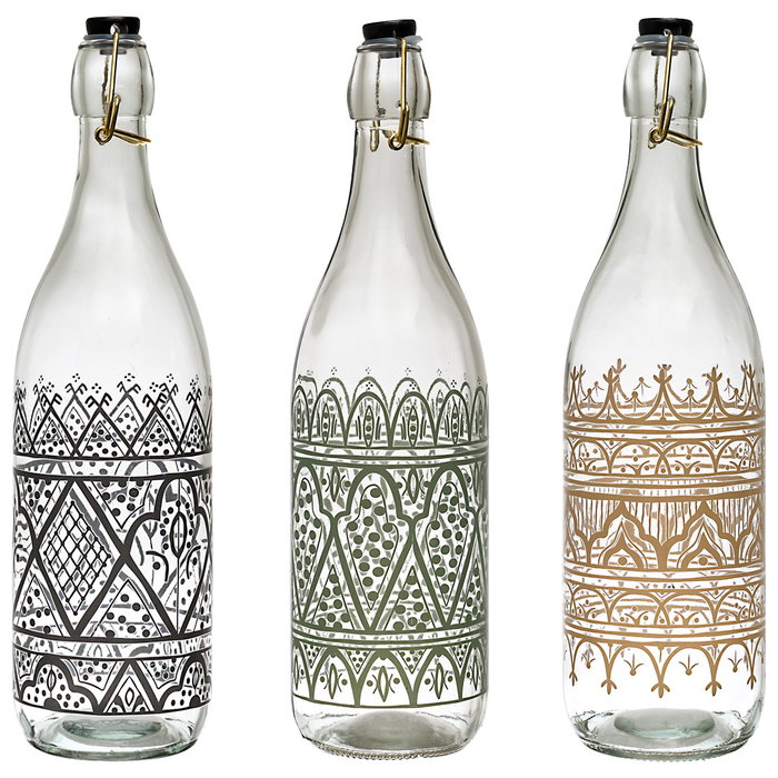 Home Deco Factory Botella Vidrio 1 L Colección Mirage Home Deco Factory Botella Vidrio 1 L Colección Mirage