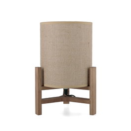 Lámpara Madera y Lino con Cable Nora Vinthera 19x30 cm_Tulipa 17 cm (6 Unidades)