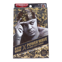 Red Kiss Power Wave Lit Silky Durag Marble Gorro de tela gruesa reforzada con construcción duradera