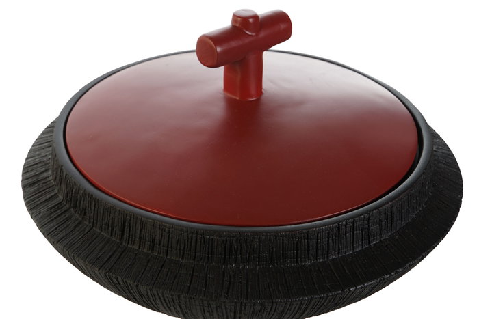 DKD Home Decor Tibor de Resina Negro 28x28x15 cm