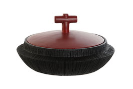 DKD Home Decor Tibor Oriental Negro Rojo Resina 28 x 28 x 15 cm