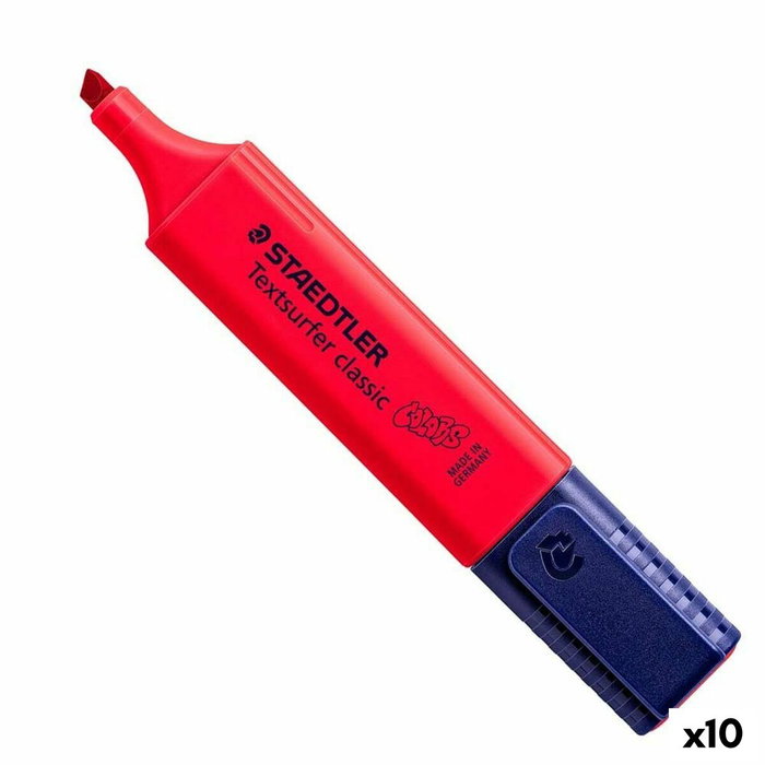 STAEDTLER Marcador Fluorescente 364 TEXTSURFER CLASSIC Rojo Intenso (Set de 10)
