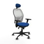 PIQUERAS Y CRESPO Silla de oficina Jorquera con mecanismo Sincro, Azul y Blanco