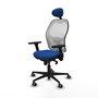 PIQUERAS Y CRESPO Silla de oficina Jorquera con mecanismo Sincro, Azul y Blanco