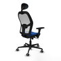 PIQUERAS Y CRESPO Silla de oficina Jorquera con mecanismo Sincro, Azul y Blanco