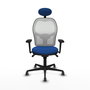 PIQUERAS Y CRESPO Silla de oficina Jorquera con mecanismo Sincro, Azul y Blanco