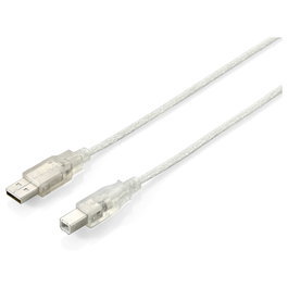 EQUIP Cable USB 2.0 A a B Macho/Macho 5 m Plata Transparente 128652