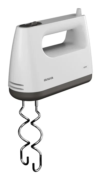 Aiwa Tesaberu AHX-600 Batidora de mano 450 W, 5 velocidades, Gris y Blanco Aiwa Tesaberu AHX-600 Batidora de mano 450 W, 5 velocidades, Gris y Blanco