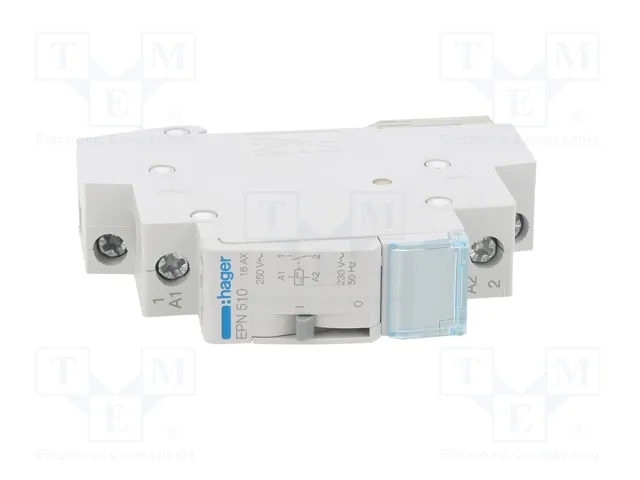 Hager EPN510 Relé eléctrico de 1 contacto 230V AC 16A Hager EPN510 Relé eléctrico de 1 contacto 230V AC 16A
