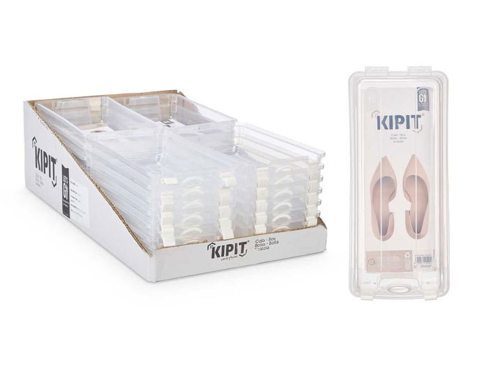 Kipit Caja de Zapatos Plástico Transparente 14.5 x 10 x 32.5 cm (Set de 12)