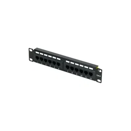 Phasak Panel de parcheo para rack 10" 12 puertos UTP Cat6 1U negro