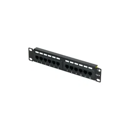 Phasak Panel de parcheo para rack 10" 12 puertos UTP Cat6 1U negro