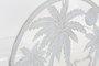 DKD Home Decor Decoración de Pared Mediterraneo Blanco Metal Palmeras 1 x 40 x 40 cm (4 Unidades)