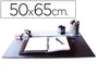 Q-connect Vade sobremesa negro con solapas transparentes 50x63 cm de polipropileno antiestático antirreflejo antideslizante