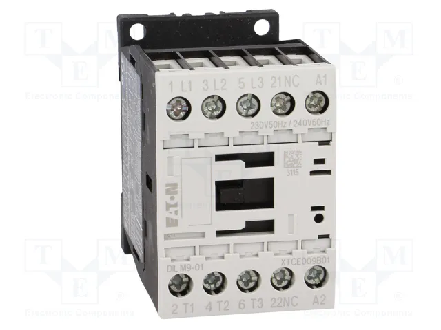 Eaton DILM9-01 Contactor 4kW 400V AC3 230V50Hz 240V60Hz 3p+1