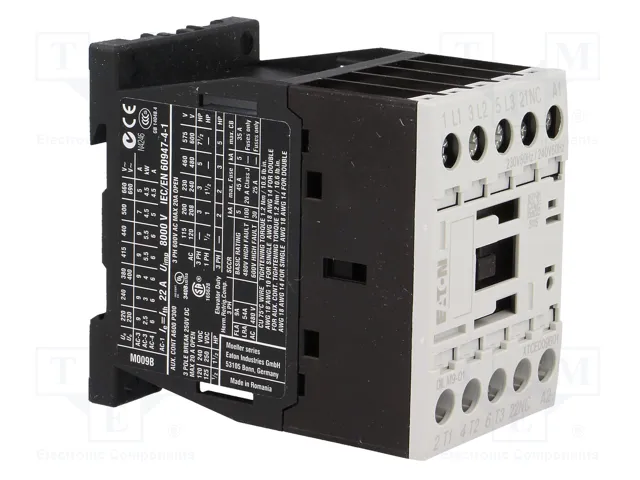 Eaton DILM9-01 Contactor 4kW 400V AC3 230V50Hz 240V60Hz 3p+1