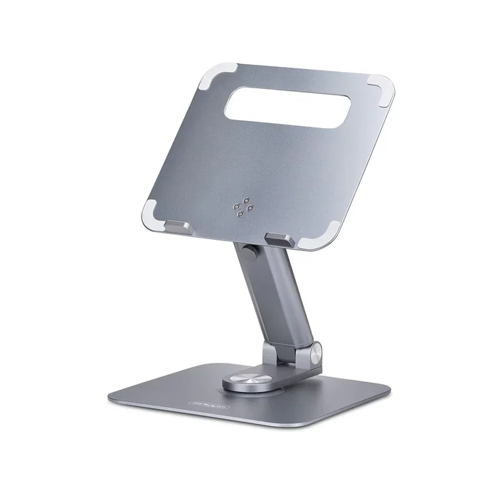 StarTech.com Soporte Elevador para Portátil ATER-LAPTOP-RISER - Giratorio 360°, Altura Ajustable hasta 12.5 cm, Plataforma Ventilada de Aluminio, Plata
