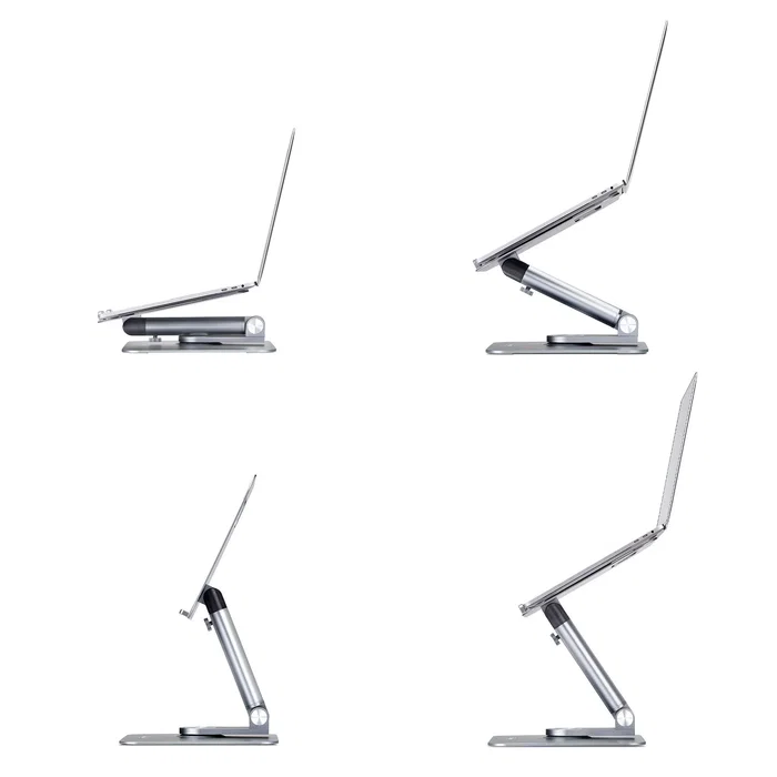 StarTech.com Soporte Elevador para Portátil ATER-LAPTOP-RISER - Giratorio 360°, Altura Ajustable hasta 12.5 cm, Plataforma Ventilada de Aluminio, Plata