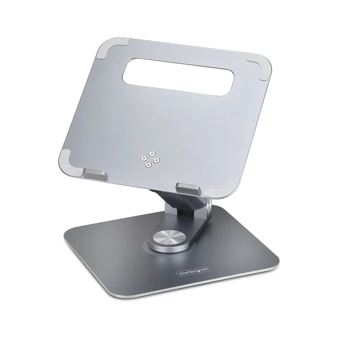 StarTech.com Soporte Elevador para Portátil ATER-LAPTOP-RISER - Giratorio 360°, Altura Ajustable hasta 12.5 cm, Plataforma Ventilada de Aluminio, Plata