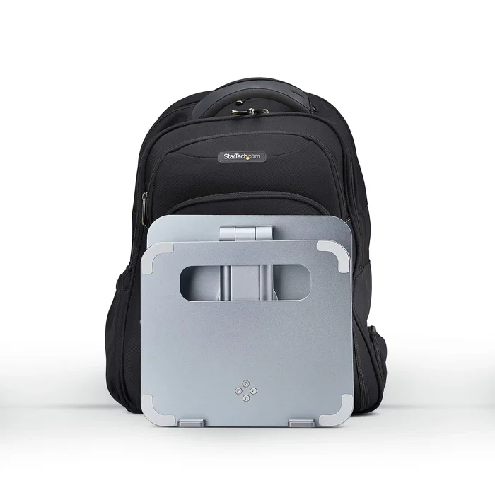 StarTech.com Soporte Elevador para Portátil ATER-LAPTOP-RISER - Giratorio 360°, Altura Ajustable hasta 12.5 cm, Plataforma Ventilada de Aluminio, Plata