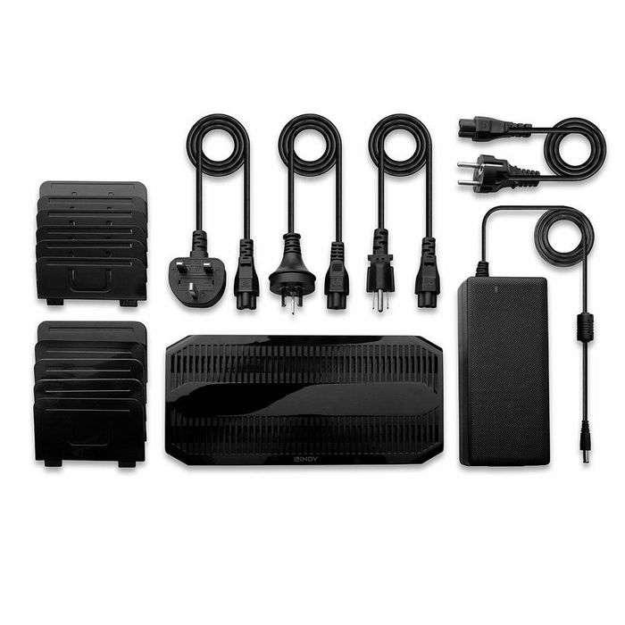 Lindy Estación de Carga USB 120W con 8 Puertos Tipo A y 2 Tipo C, Carga Rápida QC 3.0 y BC 1.2