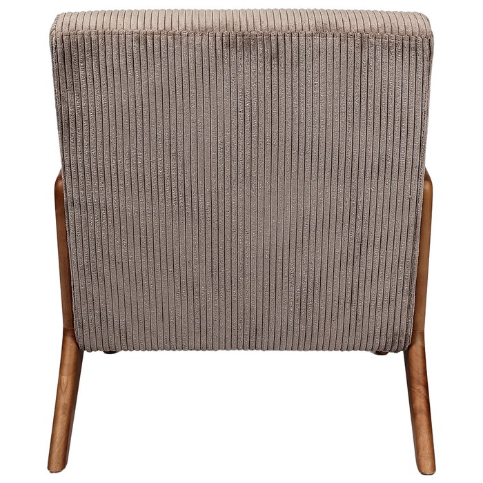 Home Deco Factory Butaca Scott Taupé Colección Cocooning Tapizado Acanalado Poliéster Piel Sintética 64.5x83.5x75 cm