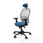 PIQUERAS Y CRESPO Silla de oficina Jorquera con mecanismo Sincro, Azul claro y Blanco