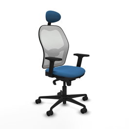 PIQUERAS Y CRESPO Silla de oficina Jorquera con mecanismo Sincro, Azul claro y Blanco