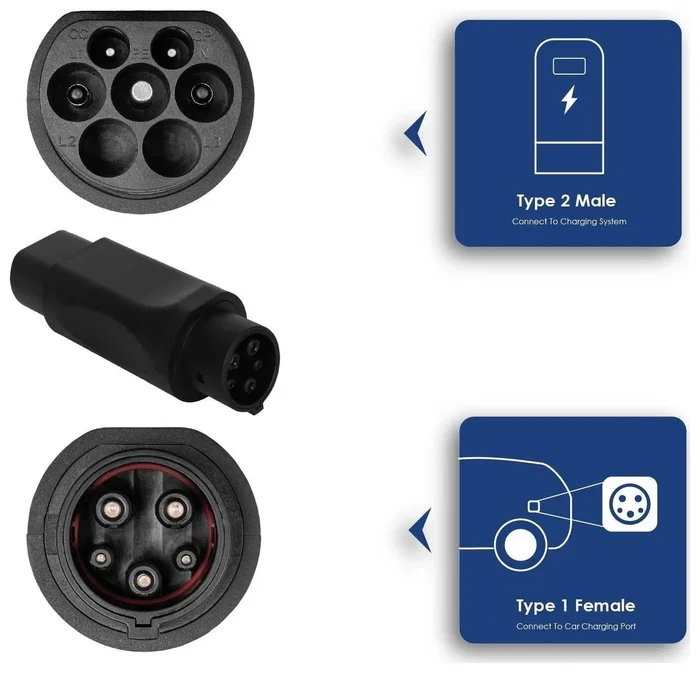 AKYGA Adaptador de Carga para Coches Eléctricos Monofásico Type 1 y Type 2 AKYGA Adaptador de Carga para Coches Eléctricos Monofásico Type 1 y Type 2