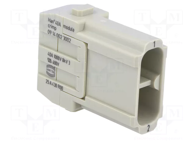 HARTING Han Modular 40A Módulo Conector Macho HARTING Han Modular 40A Módulo Conector Macho