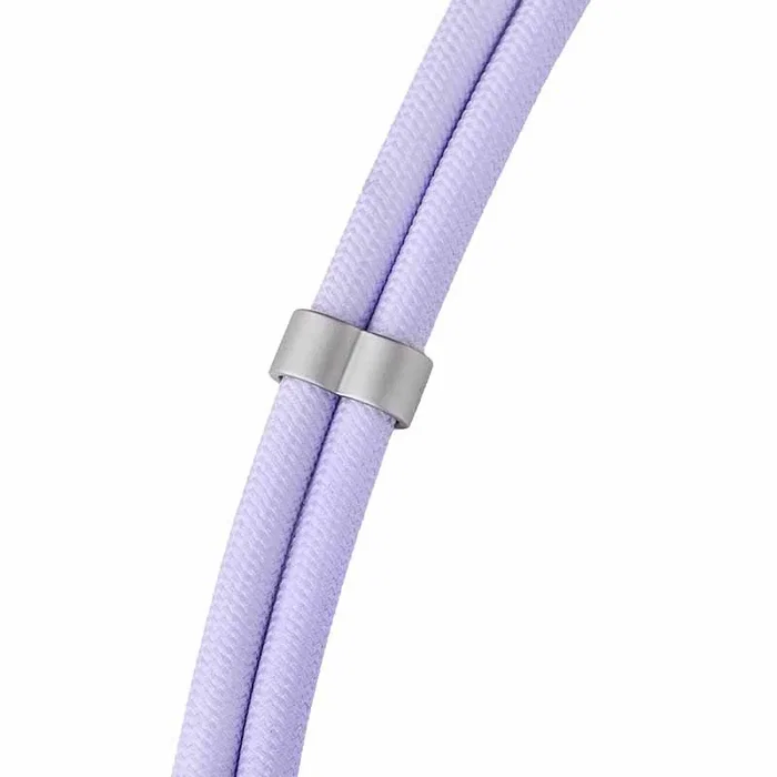 Intenso 7991003 - Collar de Teléfono 2 en 1 con Cable USB-C a USB-C 1.65m para Carga Rápida hasta 60W PD/QC, Color Púrpura