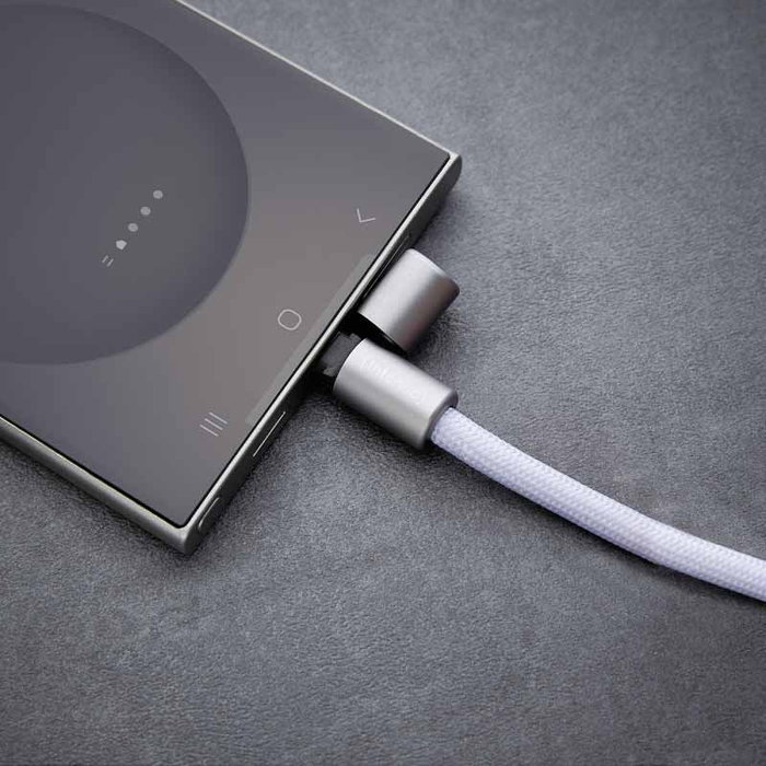 Intenso 7991003 - Collar de Teléfono 2 en 1 con Cable USB-C a USB-C 1.65m para Carga Rápida hasta 60W PD/QC, Color Púrpura