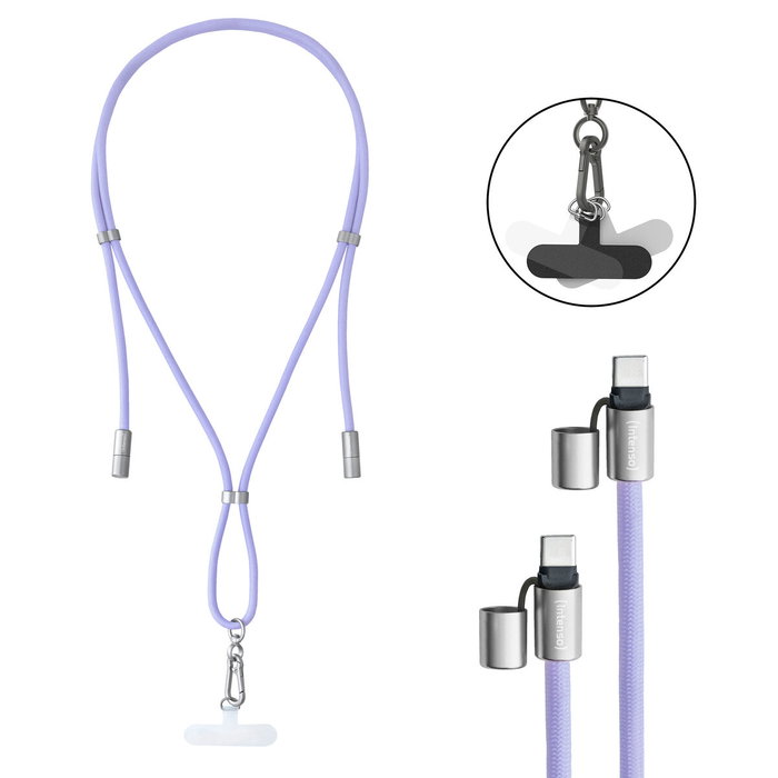 Intenso Cable USB-C a USB-C Lanyard 1,65 m Lila 7991003 Intenso Cable USB-C a USB-C Lanyard 1,65 m Lila 7991003