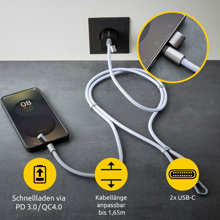 Intenso Cable USB-C a USB-C Lanyard 1,65 m Lila 7991003 Intenso Cable USB-C a USB-C Lanyard 1,65 m Lila 7991003
