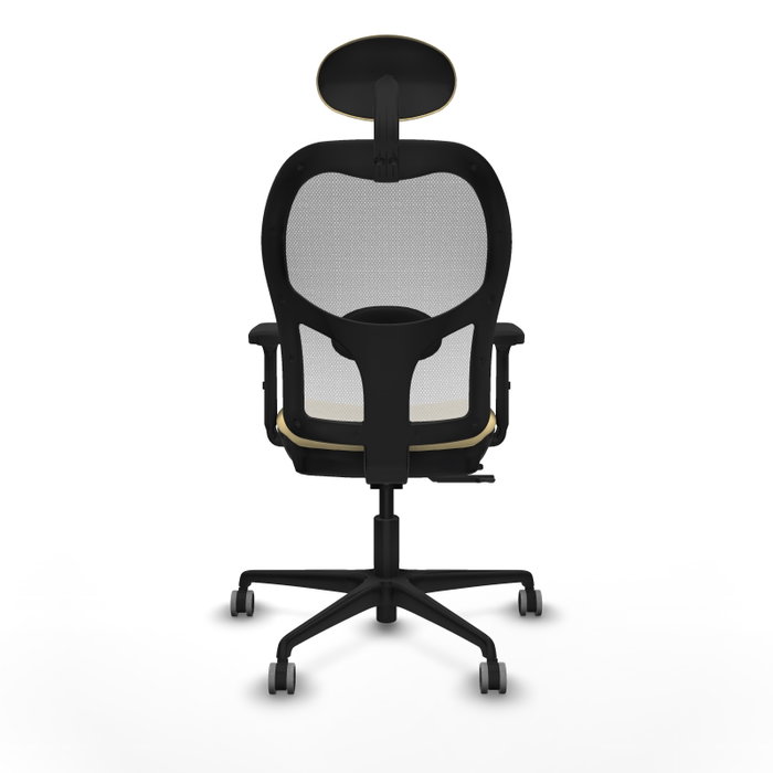 PIQUERAS Y CRESPO Silla de oficina Jorquera con mecanismo Sincro/Traslack, Crema y Blanco