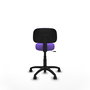Silla de oficina Llanos con mecanismo Contacto lama tapizada con Tela color Lila. Equipada con Base poliamida negra, Sin brazos y Ruedas de nailon 50 mm