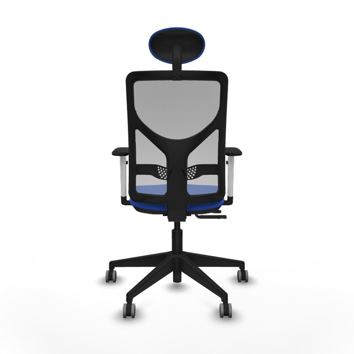 PIQUERAS Y CRESPO Silla de oficina Motilla con mecanismo Sincro/Traslack, Azul y Gris