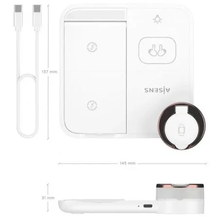 Aisens ASCH-15W4WC061-W Cargador Inalámbrico 4 en 1 15W para Móvil, Apple Watch y Auriculares Blanco