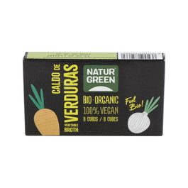 NATURGREEN Caldo de Verduras Ecológico en Cubitos 8Uds. 100% Vegetal Sin Gluten Sin Lactosa