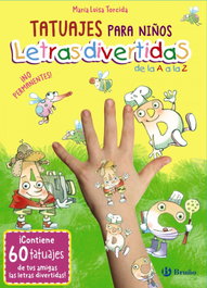 BRUÑO Tatuajes para niños. Letras divertidas de la A a la Z