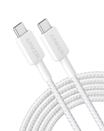Anker 322 Cable USB-C a USB-C 3 m - Blanco, 60 W PD, Conector Macho, Plug & Play, Modelo A81F7G21