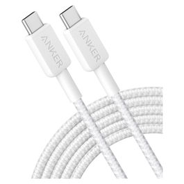 Anker 322 Cable USB-C a USB-C 3 m - Blanco, 60 W PD, Conector Macho, Plug & Play, Modelo A81F7G21