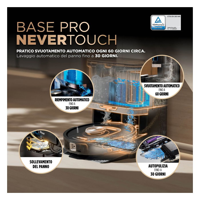 Shark RV2800ZEEU PowerDetect NeverTouch Pro 2-en-1, Negro/Color piedra Shark RV2800ZEEU PowerDetect NeverTouch Pro 2-en-1, Negro/Color piedra