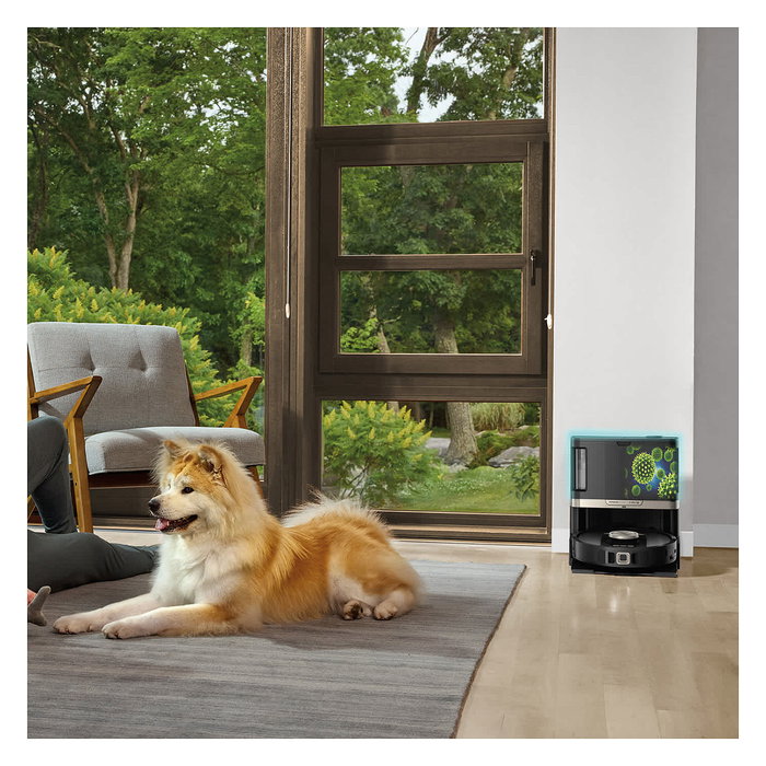 Shark RV2800ZEEU PowerDetect NeverTouch Pro Aspirador y Fregador Robot 2 en 1 Sin Bolsa con Auto-Vaciado y LiDAR, Compatible con Alexa y Google Assistant, Negro