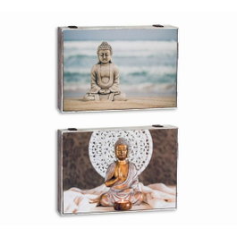 DKD Home Decor Tapa Contador MDF Buda Surtido de 2 Unidades Multicolor