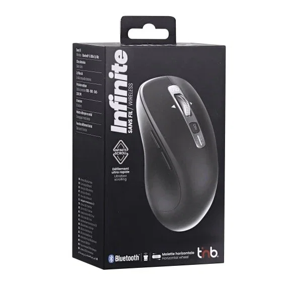 T'nB MWINFINITE Ratón Inalámbrico Bluetooth 3200 DPI Negro