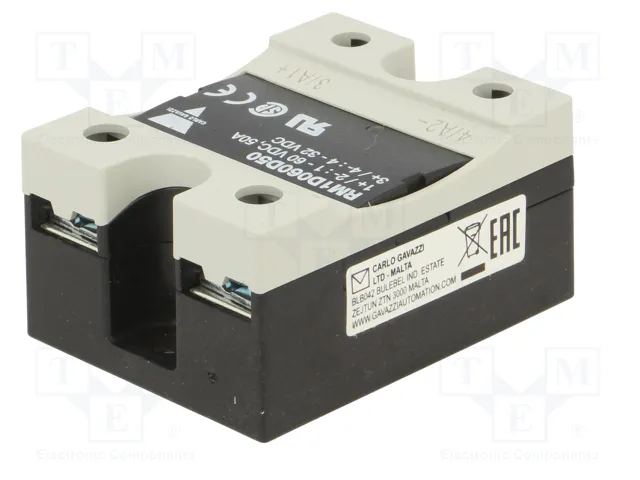 CARLO GAVAZZI RM1D060D50 Relé de estado sólido 50A 1-60VDC CARLO GAVAZZI RM1D060D50 Relé de estado sólido 50A 1-60VDC